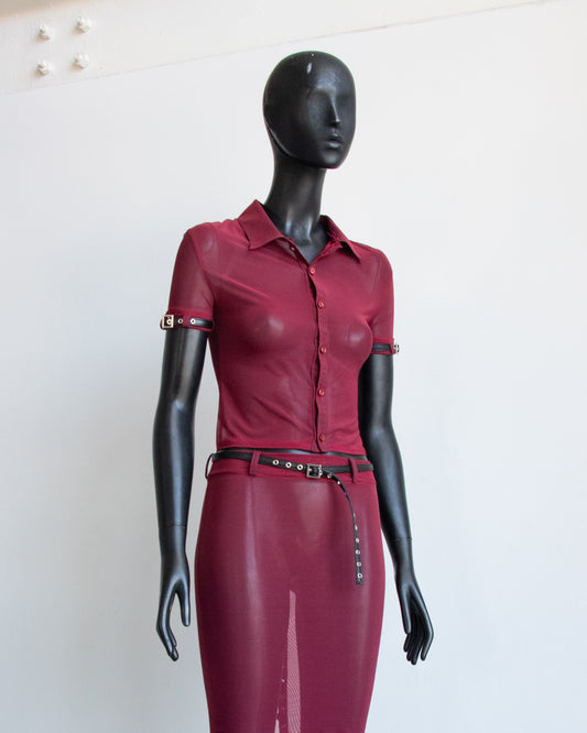 Erotica Lingerie Shirt Burgundy