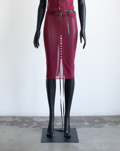 Erotica Lingerie Pencil Skirt Burgundy
