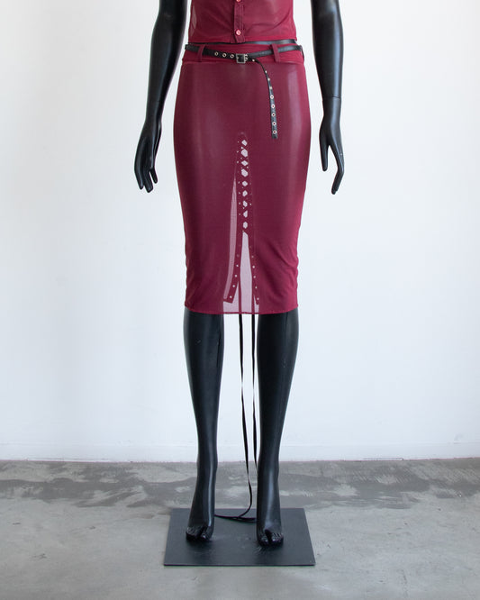Erotica Lingerie Pencil Skirt Burgundy