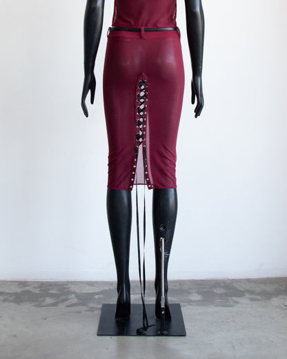Erotica Lingerie Pencil Skirt Burgundy